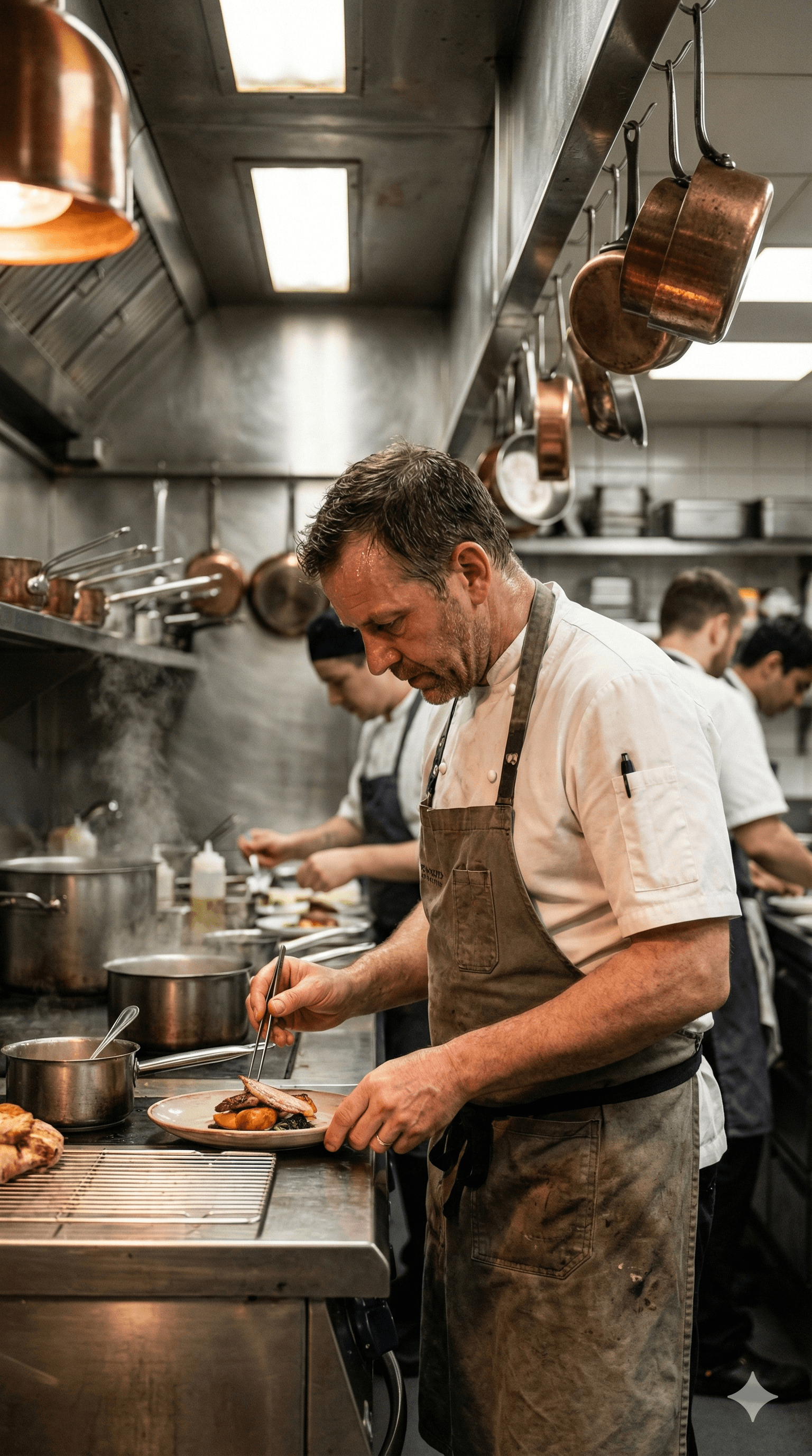 Chef plating a dish